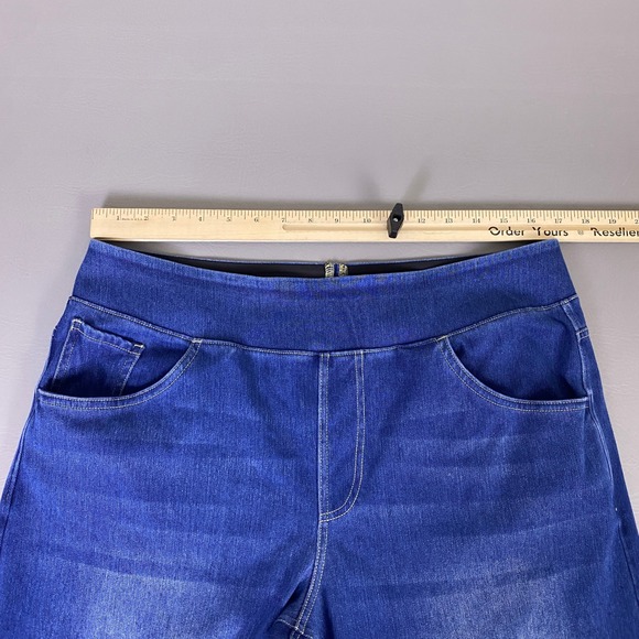 Halara Jeans Women's Size XL Wide Leg High Rise Pull On Denim Blue Medium Wash - Picture 4 of 11